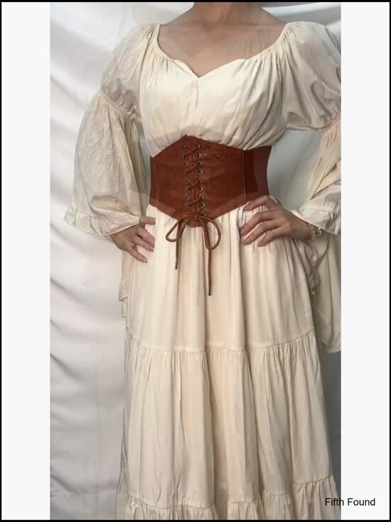 Renaissance Corset Belt Lace-up Waspie Wide Elastic Waist Belt for Women main image 4